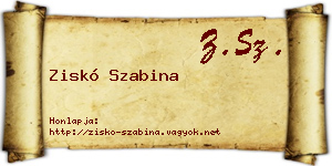 Ziskó Szabina névjegykártya